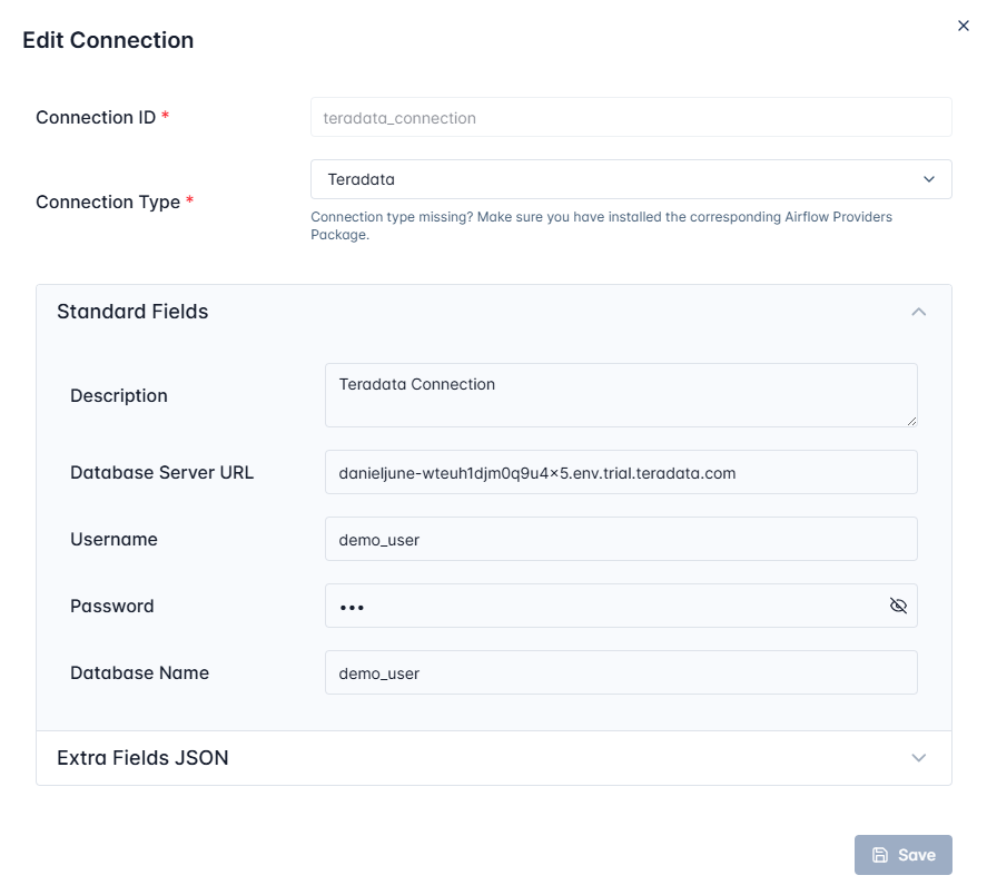 Airflow Teradata Connection
