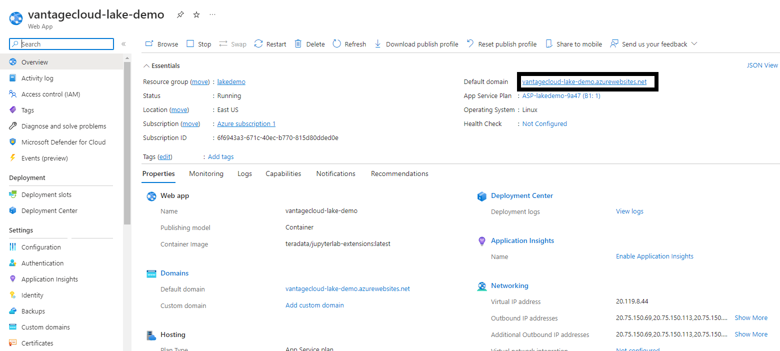 Config Azure web app