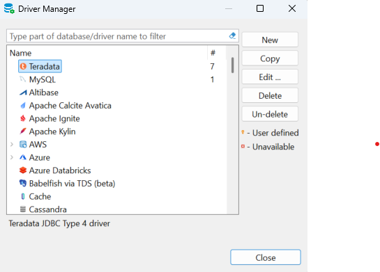 Copy the Teradata driver