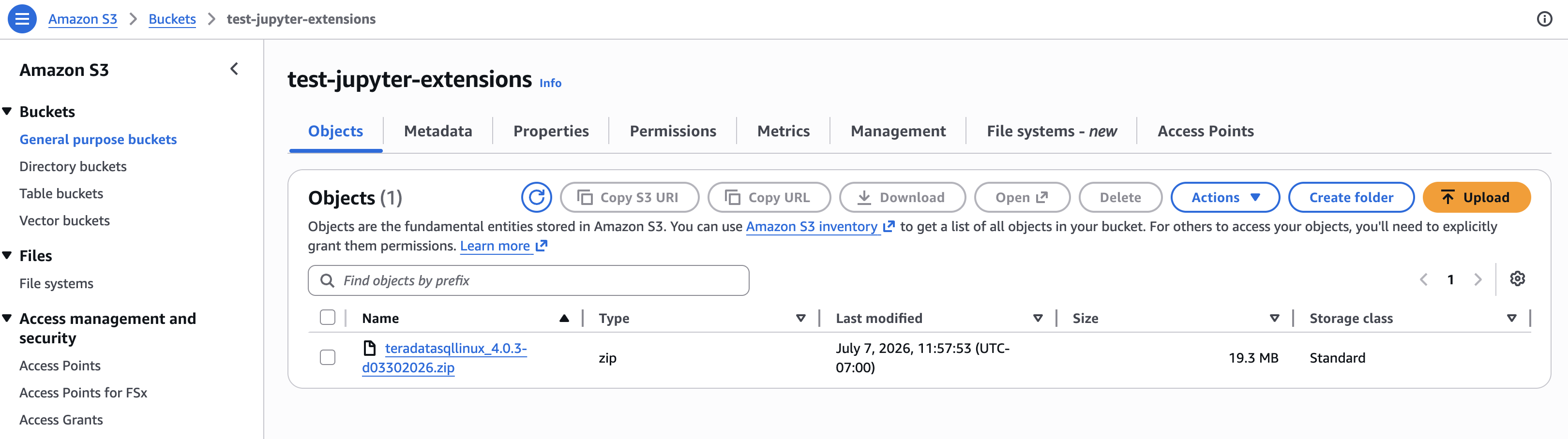 Upload zip file to Amazon s3 bucket