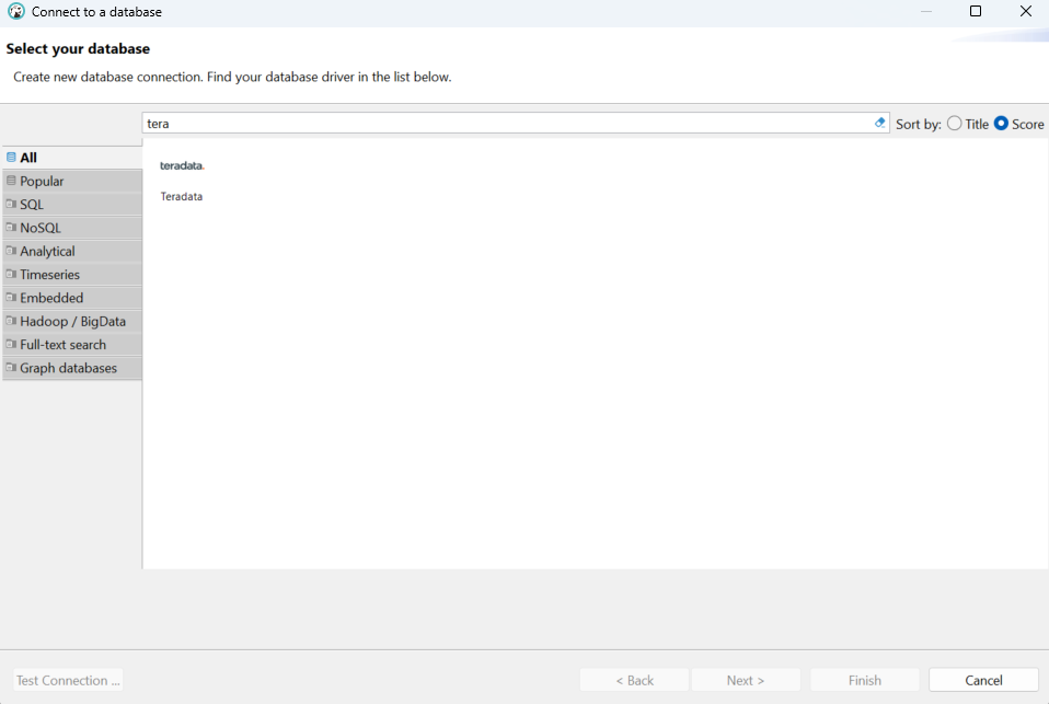 Select your database