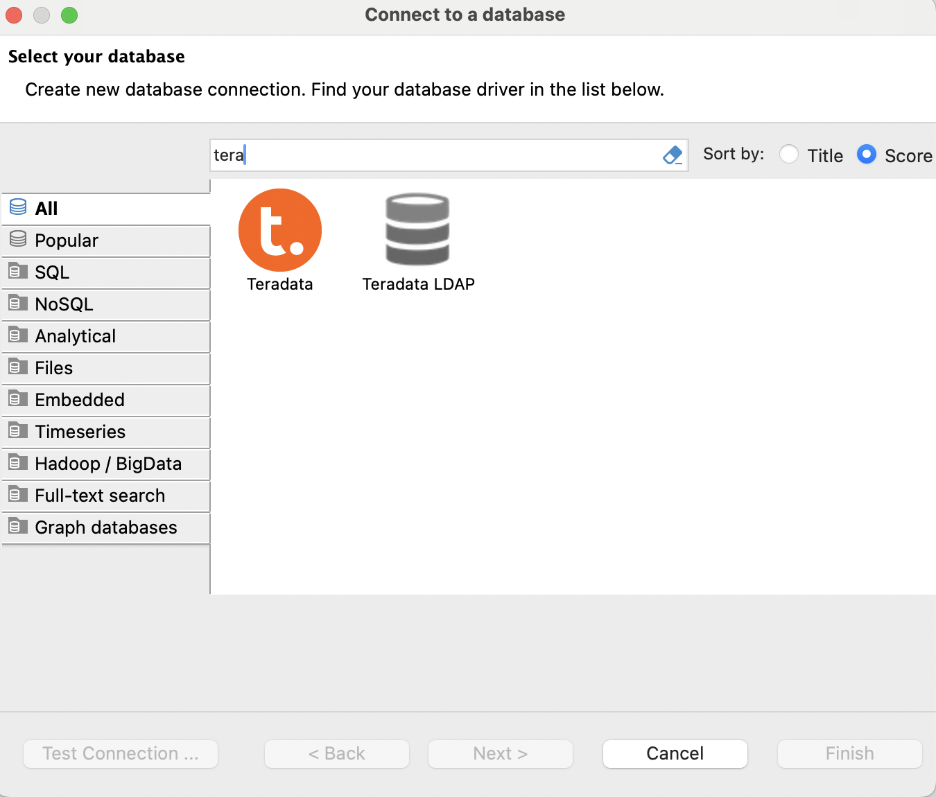 Select Teradata connector