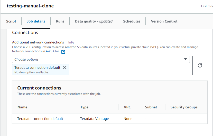 script configuration connection