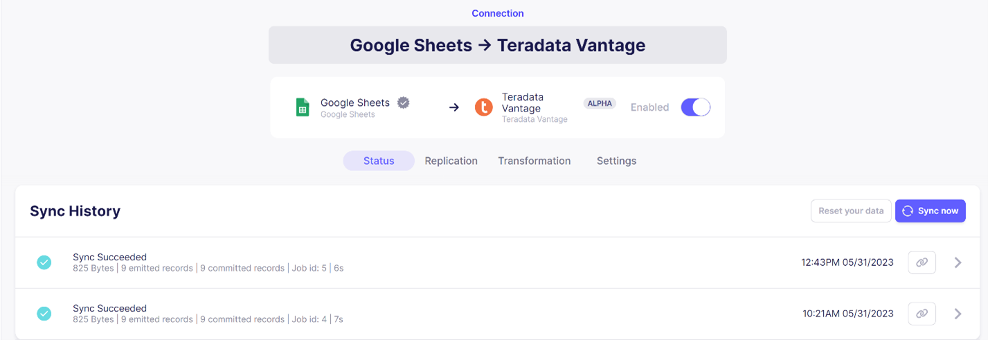 Data Sync Summary