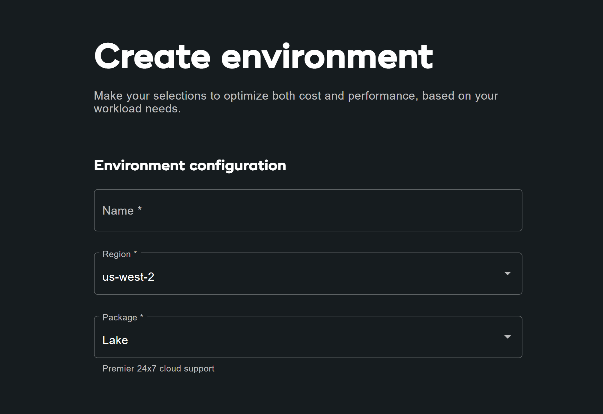 Environment configuration