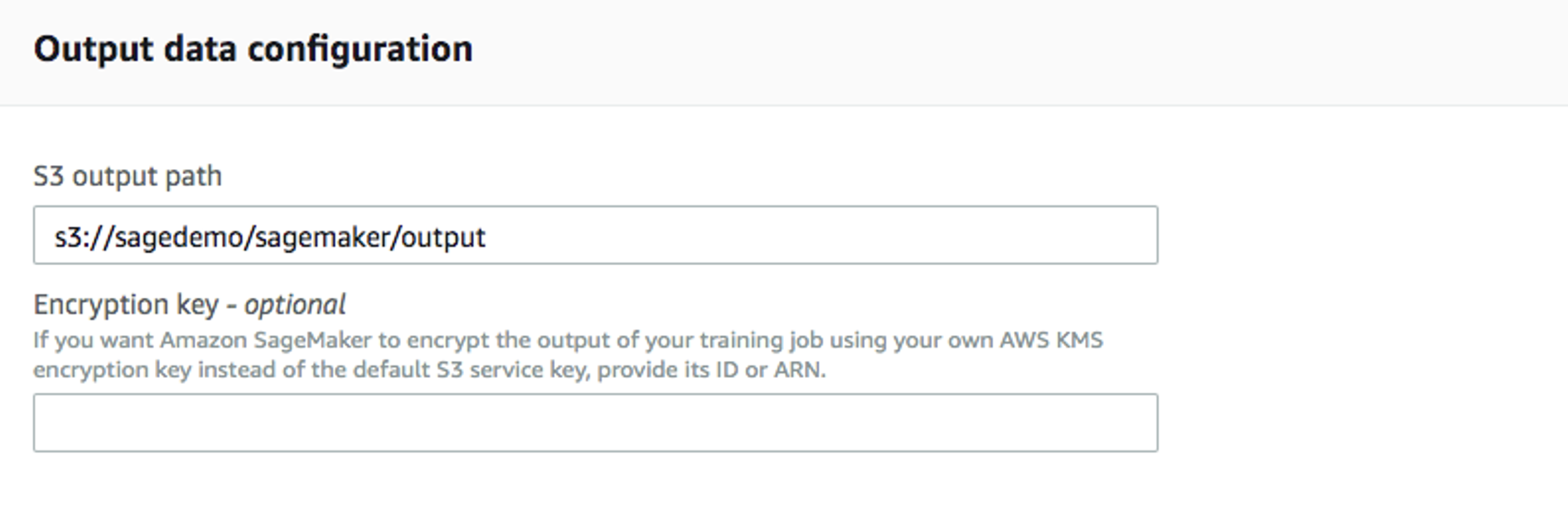 Output data configuration