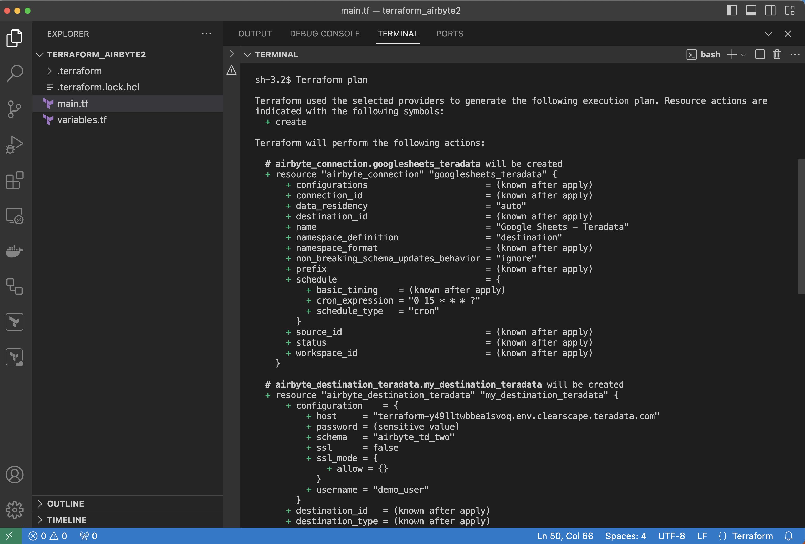 View Terraform execution plan with terraform plan command