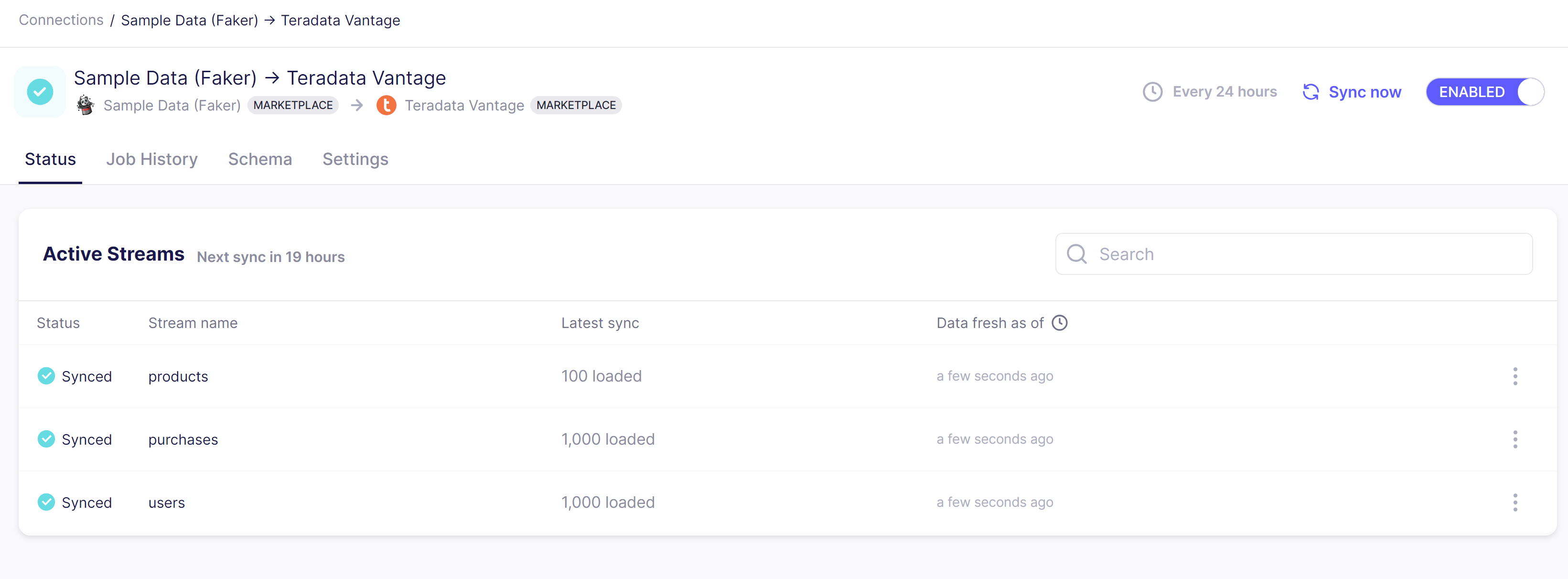 Airbyte Sync Status