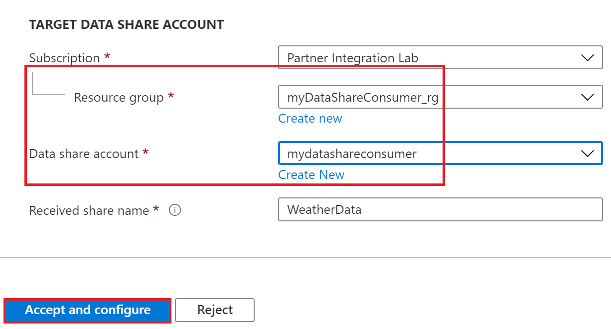 Target Data Share アカウント