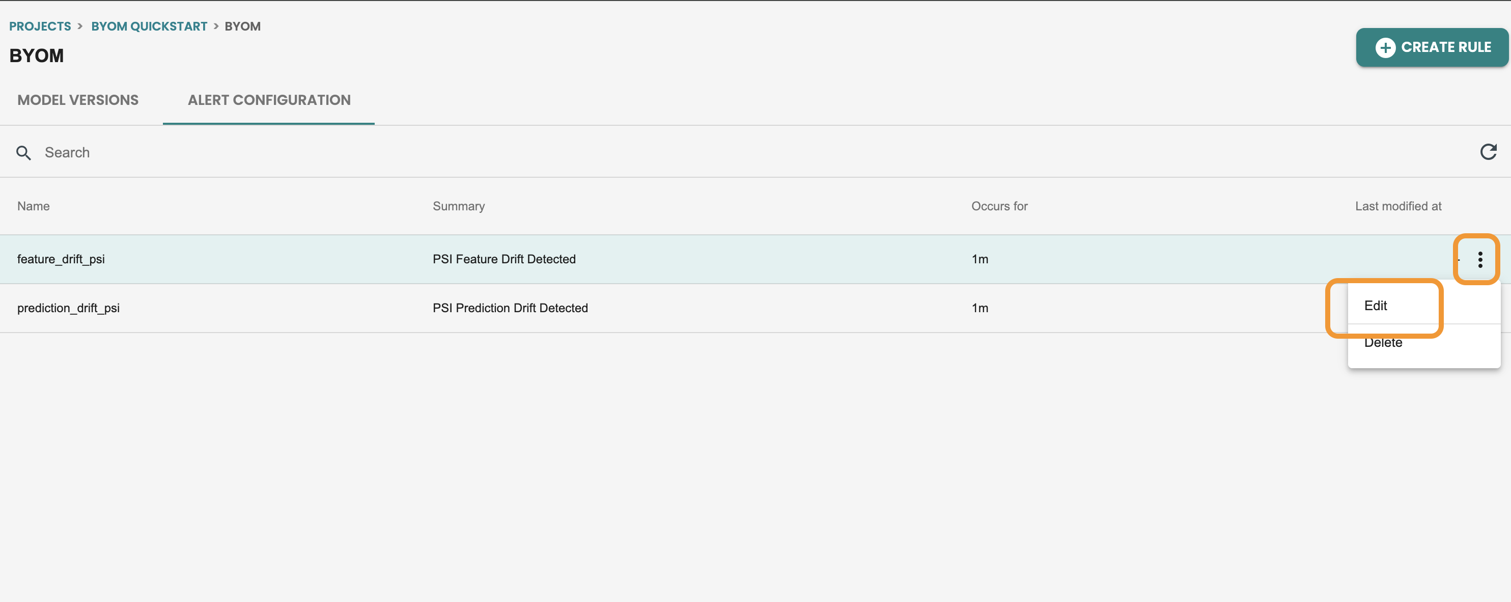 ModelOps configuring alert2