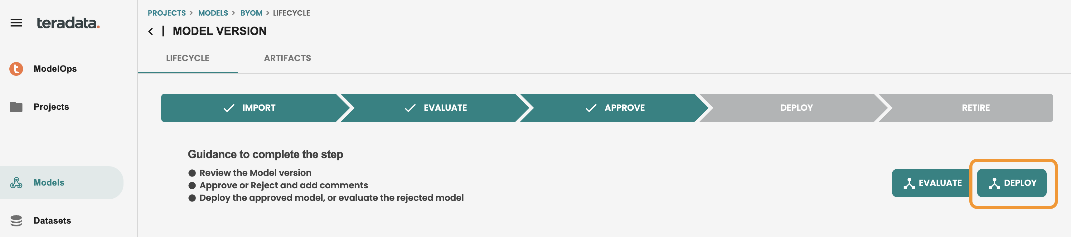 ModelOps deploy